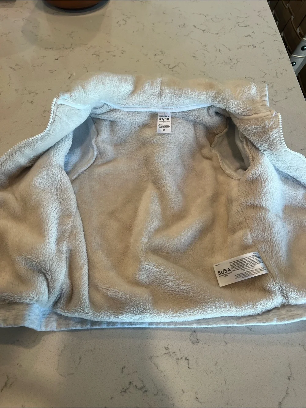 Carter’s Girls Hooded Zip Lined Jacket - Light Gray - 5T